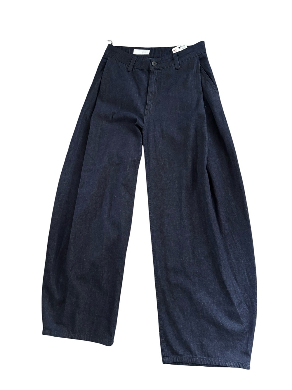 Zara High Waisted Pleated Balloon Pants Jean 6 Dark Denim Pockets 6929/513/443